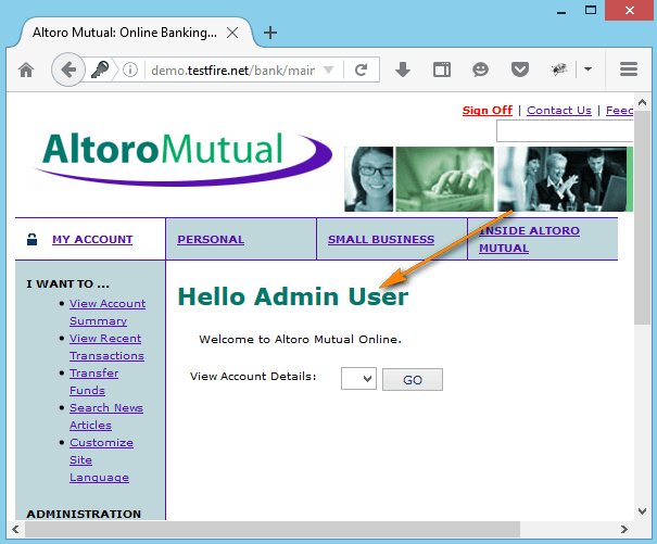 Security Testing - TestFire Demo Application - Bypassing Admin Access Security Testing - TestFire Demo Application - Bypassing Admin Access