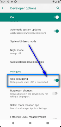 Appium - USB Debugging