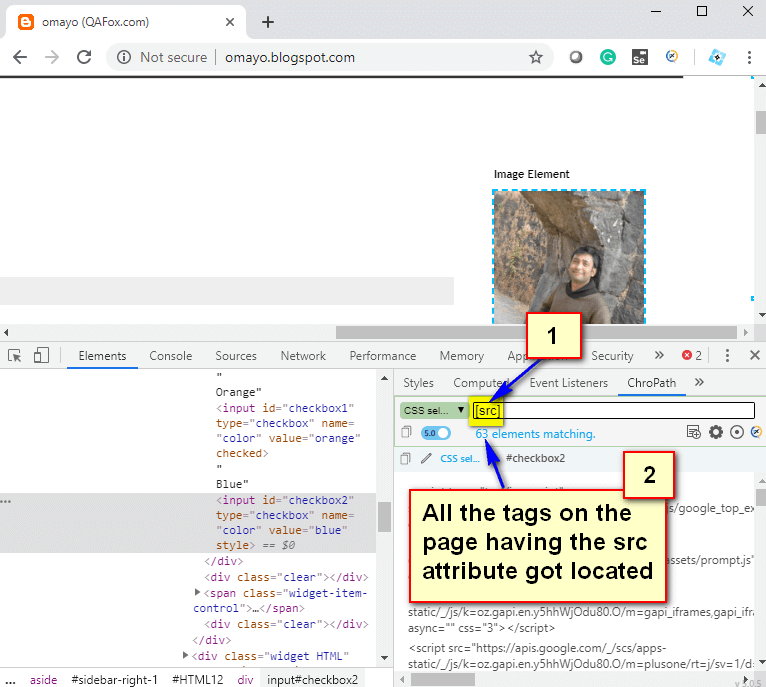 Relative CSS Selectors - src
