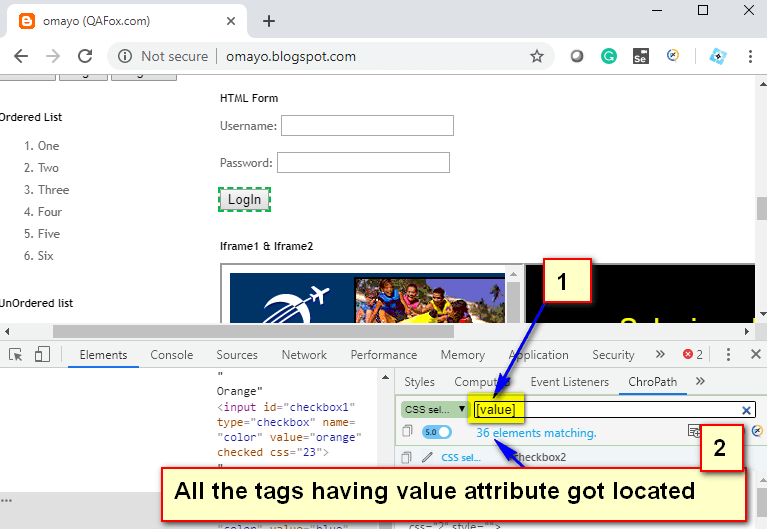 Relative CSS Selectors - value