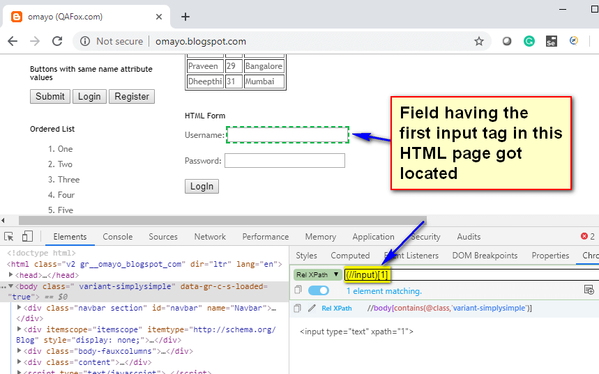 last() XPath Function - input first