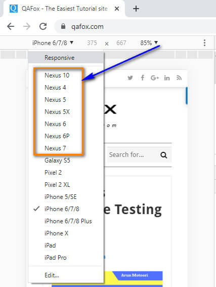 Selected Devices in Default Device Options